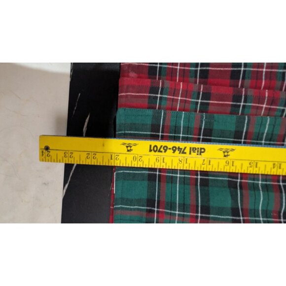 Festive Plaid Cloth Placemats Set Of 4 Red & Green Reversible Christmas 20x14" - Picture 7 of 7